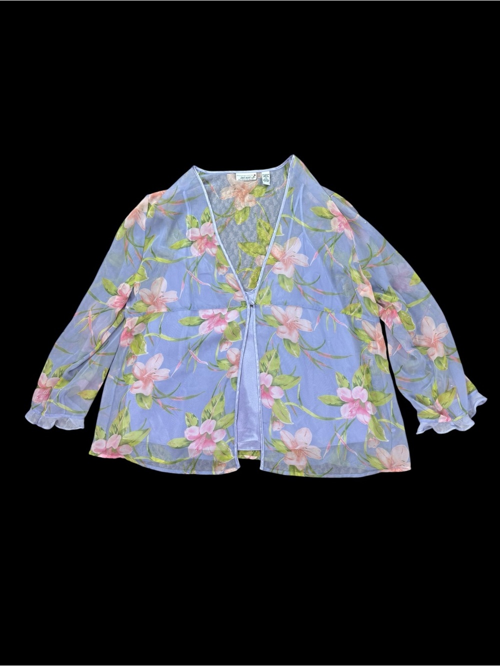 Woman’s Lord & Taylor floral ethereal twinset with attached cami size 1X